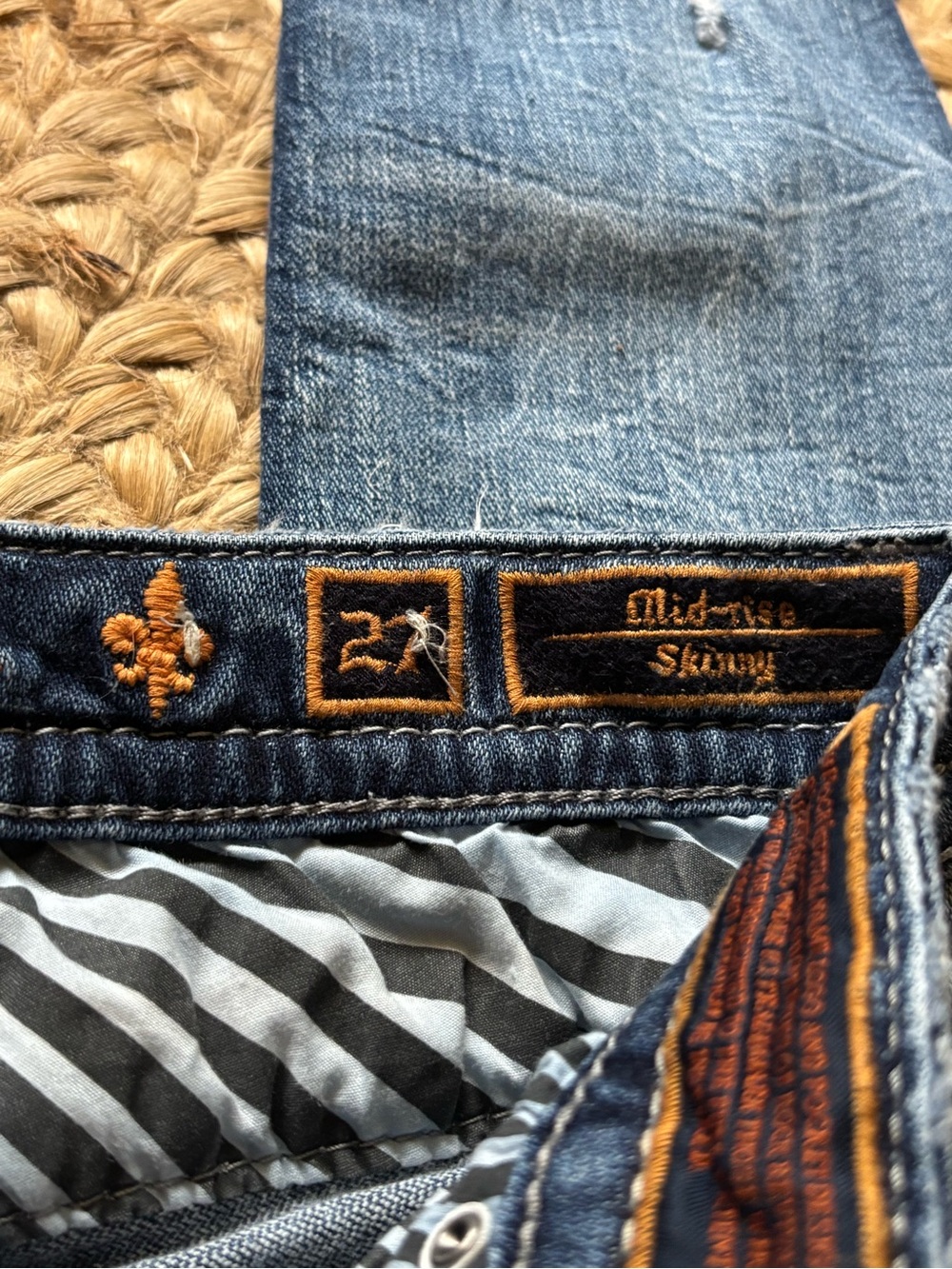 Rock Revival Distressed Blue Skinny Jeans Size 27 - Picture 6 of 14